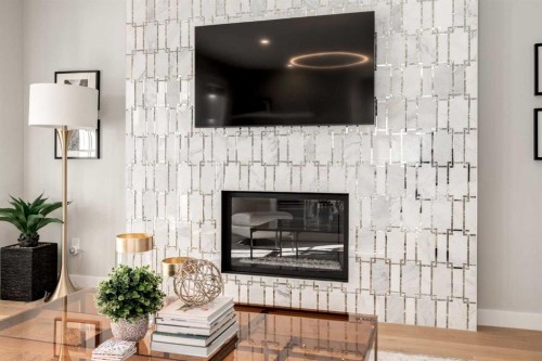 40 Timberline Way Sw, Calgary, AB - Indoor Photo Showing Living Room With Fireplace