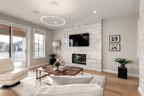 40 Timberline Way Sw, Calgary, AB - Indoor Photo Showing Living Room With Fireplace