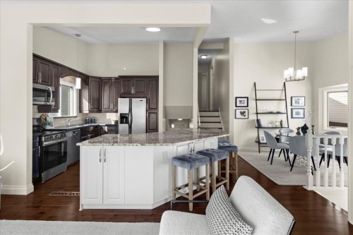 56 Hawkcliff Way Nw, Calgary, AB - Indoor Photo Showing Kitchen With Upgraded Kitchen