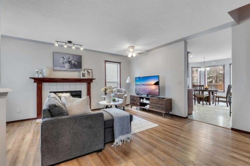 47 Carmel Close Ne, Calgary, AB - Indoor Photo Showing Living Room With Fireplace