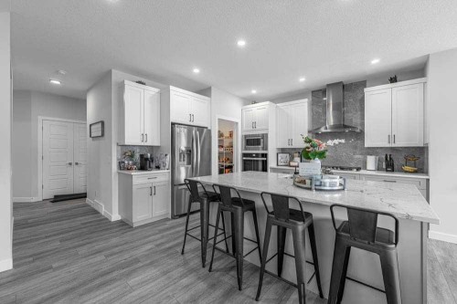 178 Creekstone Path Sw, Calgary, AB - Indoor Photo Showing Kitchen With Stainless Steel Kitchen With Upgraded Kitchen