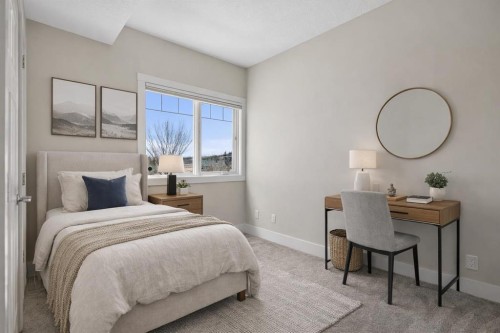 203-77 George Fox Trail, Cochrane, AB - Indoor Photo Showing Bedroom