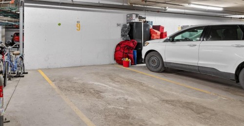 203-77 George Fox Trail, Cochrane, AB - Indoor Photo Showing Garage