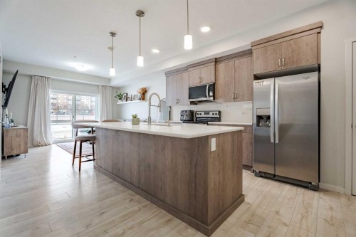 112-20 Seton Park Se, Calgary, AB - Indoor Photo Showing Kitchen With Upgraded Kitchen