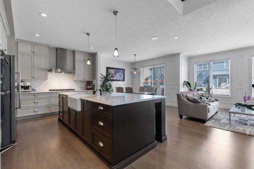 393 Evansborough Way Nw, Calgary, AB - Indoor Photo Showing Kitchen With Upgraded Kitchen