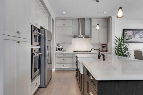 393 Evansborough Way Nw, Calgary, AB - Indoor Photo Showing Kitchen With Upgraded Kitchen