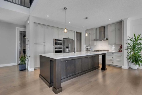 393 Evansborough Way Nw, Calgary, AB - Indoor Photo Showing Kitchen With Upgraded Kitchen