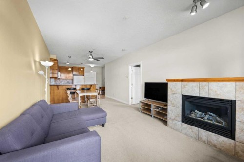 6309-14 Hemlock Crescent Sw, Calgary, AB - Indoor Photo Showing Living Room With Fireplace
