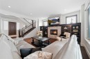 201 12 Street Ne, Calgary, AB  - Indoor Photo Showing Living Room With Fireplace 
