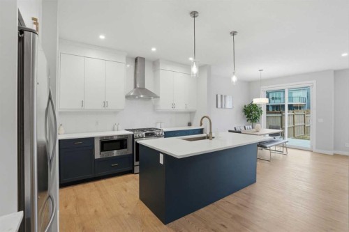 61 Calhoun Crescent Ne, Calgary, AB - Indoor Photo Showing Kitchen With Stainless Steel Kitchen With Upgraded Kitchen
