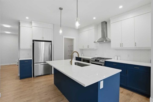 61 Calhoun Crescent Ne, Calgary, AB - Indoor Photo Showing Kitchen With Stainless Steel Kitchen With Upgraded Kitchen