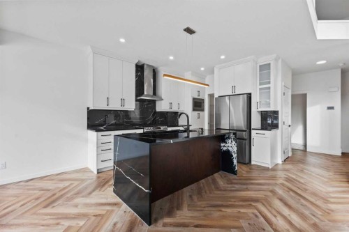 229 Calhoun Crescent Ne, Calgary, AB - Indoor Photo Showing Kitchen With Stainless Steel Kitchen