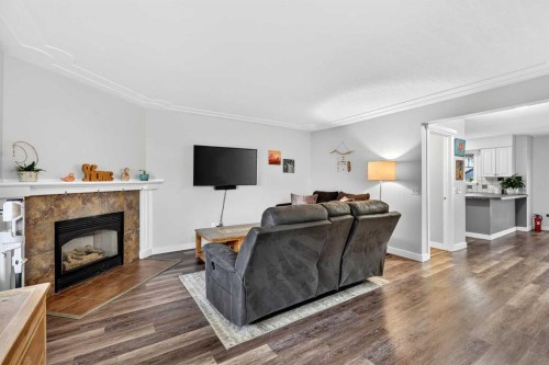 42F Green Meadow Crescent, Strathmore, AB - Indoor Photo Showing Living Room With Fireplace