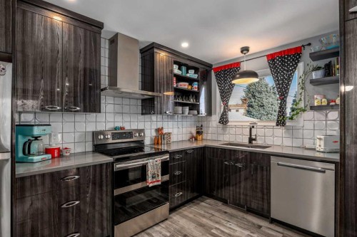 224 Cedarbrae Crescent Sw, Calgary, AB - Indoor Photo Showing Kitchen With Double Sink
