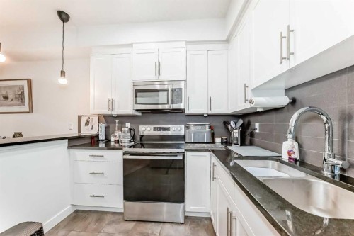 211-1005A Westmount Drive, Strathmore, AB - Indoor Photo Showing Kitchen With Double Sink With Upgraded Kitchen