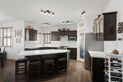 125 Seagreen Manor, Chestermere, AB - Indoor Photo Showing Kitchen With Stainless Steel Kitchen With Upgraded Kitchen