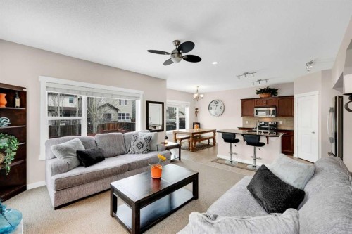 88 Silverado Saddle Avenue Sw, Calgary, AB - Indoor Photo Showing Living Room
