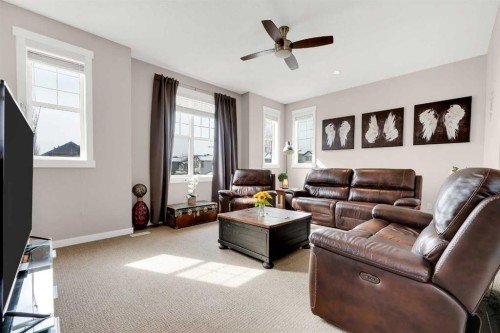 88 Silverado Saddle Avenue Sw, Calgary, AB - Indoor Photo Showing Living Room