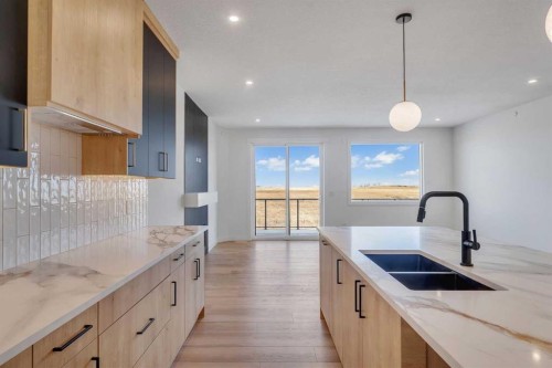 194 Muirfield Boulevard, Lyalta, AB - Indoor Photo Showing Kitchen With Double Sink With Upgraded Kitchen