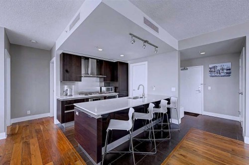 1006-433 11 Avenue Se, Calgary, AB - Indoor Photo Showing Kitchen With Double Sink