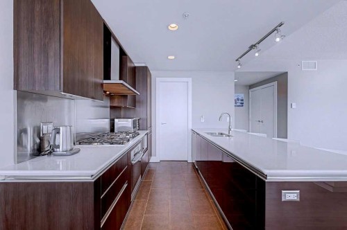 1006-433 11 Avenue Se, Calgary, AB - Indoor Photo Showing Kitchen With Double Sink