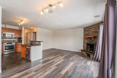 135 27 Avenue Ne, Calgary, AB - Indoor Photo Showing Kitchen With Fireplace