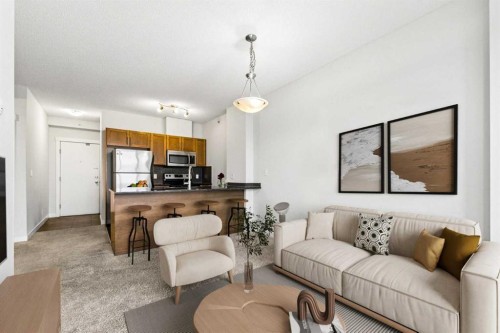 1001-325 3 Street Se, Calgary, AB - Indoor Photo Showing Living Room
