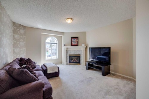 103 Riverview Circle Se, Calgary, AB - Indoor Photo Showing Living Room With Fireplace