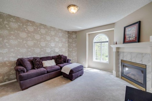 103 Riverview Circle Se, Calgary, AB - Indoor Photo Showing Living Room With Fireplace