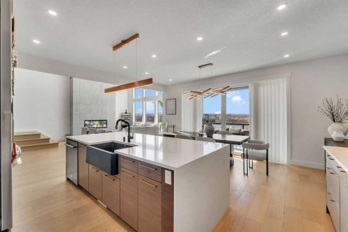 351 Lucas Way Nw, Calgary, AB - Indoor Photo Showing Kitchen With Double Sink With Upgraded Kitchen