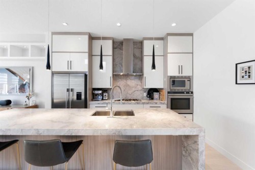 231 12 Avenue Ne, Calgary, AB - Indoor Photo Showing Kitchen With Double Sink With Upgraded Kitchen