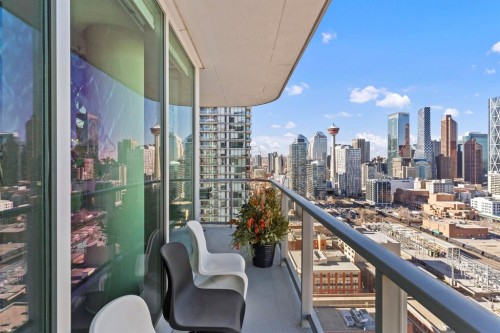 2901-433 11 Avenue Se, Calgary, AB - Outdoor With Balcony With View