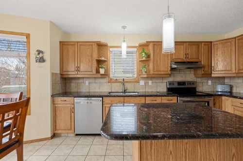 1331 Sunvista Way Se, Calgary, AB - Indoor Photo Showing Kitchen With Double Sink