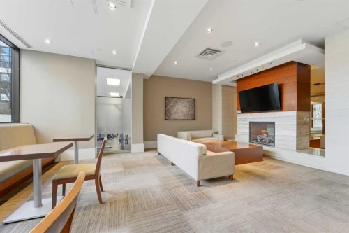 825-222 Riverfront Avenue Sw, Calgary, AB - Indoor With Fireplace