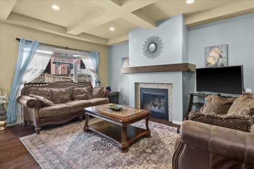 15 Sage Berry Road Nw, Calgary, AB - Indoor Photo Showing Living Room With Fireplace
