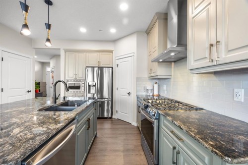 17 Calhoun Crescent Ne, Calgary, AB - Indoor Photo Showing Kitchen With Stainless Steel Kitchen With Double Sink With Upgraded Kitchen