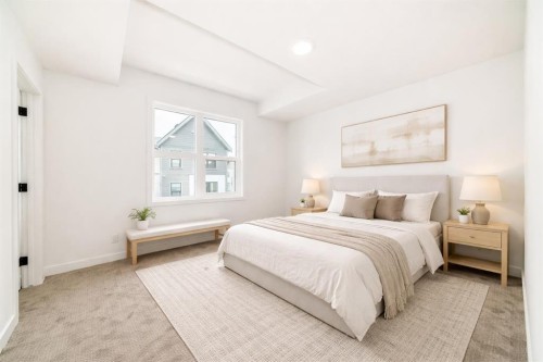 86 Heirloom Passage Se, Calgary, AB - Indoor Photo Showing Bedroom