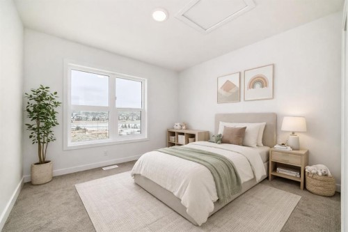 86 Heirloom Passage Se, Calgary, AB - Indoor Photo Showing Bedroom