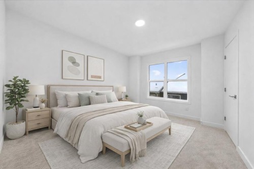 90 Heirloom Passage Se, Calgary, AB - Indoor Photo Showing Bedroom