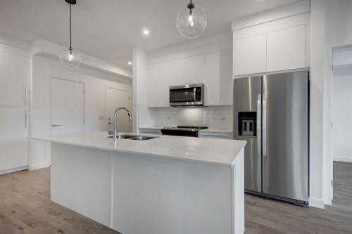 4304-111 Wolf Creek Drive Se, Calgary, AB - Indoor Photo Showing Kitchen With Stainless Steel Kitchen With Double Sink With Upgraded Kitchen