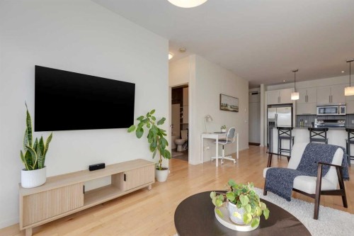 202-414 Meredith Road Ne, Calgary, AB - Indoor Photo Showing Living Room