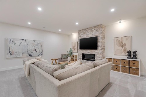 1307 Hamilton Street Nw, Calgary, AB - Indoor With Fireplace