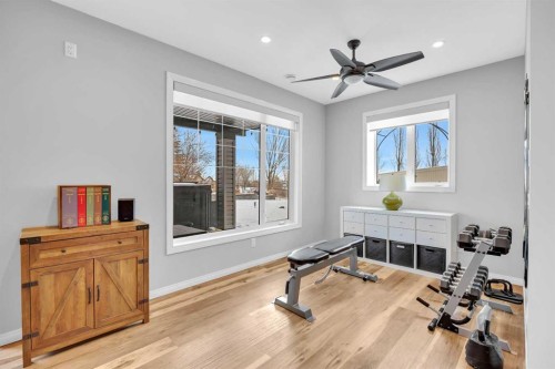 114 Morningside Circle Sw, Airdrie, AB - Indoor Photo Showing Gym Room