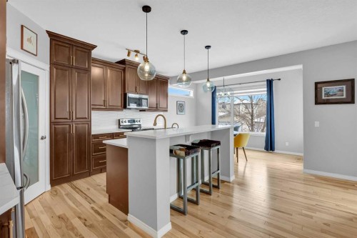 114 Morningside Circle Sw, Airdrie, AB - Indoor Photo Showing Kitchen With Upgraded Kitchen