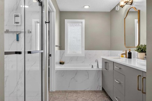 96 Emberside Glen, Cochrane, AB - Indoor Photo Showing Bathroom