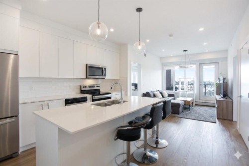 2620-60 Skyview Ranch Road Ne, Calgary, AB - Indoor Photo Showing Kitchen With Double Sink With Upgraded Kitchen
