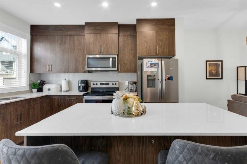 1206 Sage Meadows Gardens Nw, Calgary, AB - Indoor Photo Showing Kitchen With Upgraded Kitchen