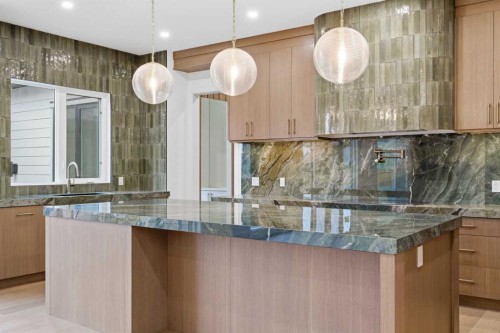 209 Windermere Road Sw, Calgary, AB - Indoor Photo Showing Kitchen With Upgraded Kitchen
