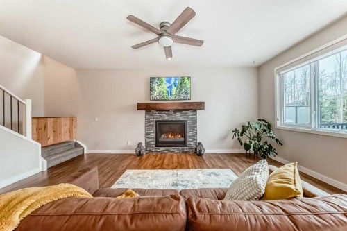 99 Legacy Glen Terrace Se, Calgary, AB - Indoor Photo Showing Living Room With Fireplace