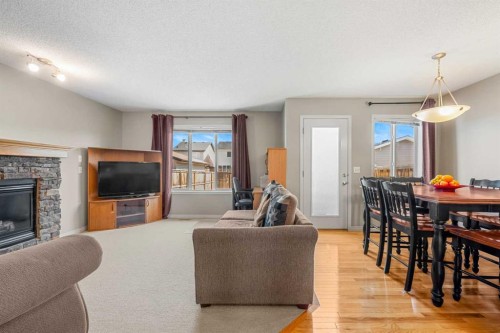 83 Saddlebrook Gardens Ne, Calgary, AB - Indoor Photo Showing Living Room With Fireplace